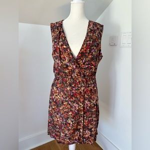 J Crew wrap dress in soft autumn pattern